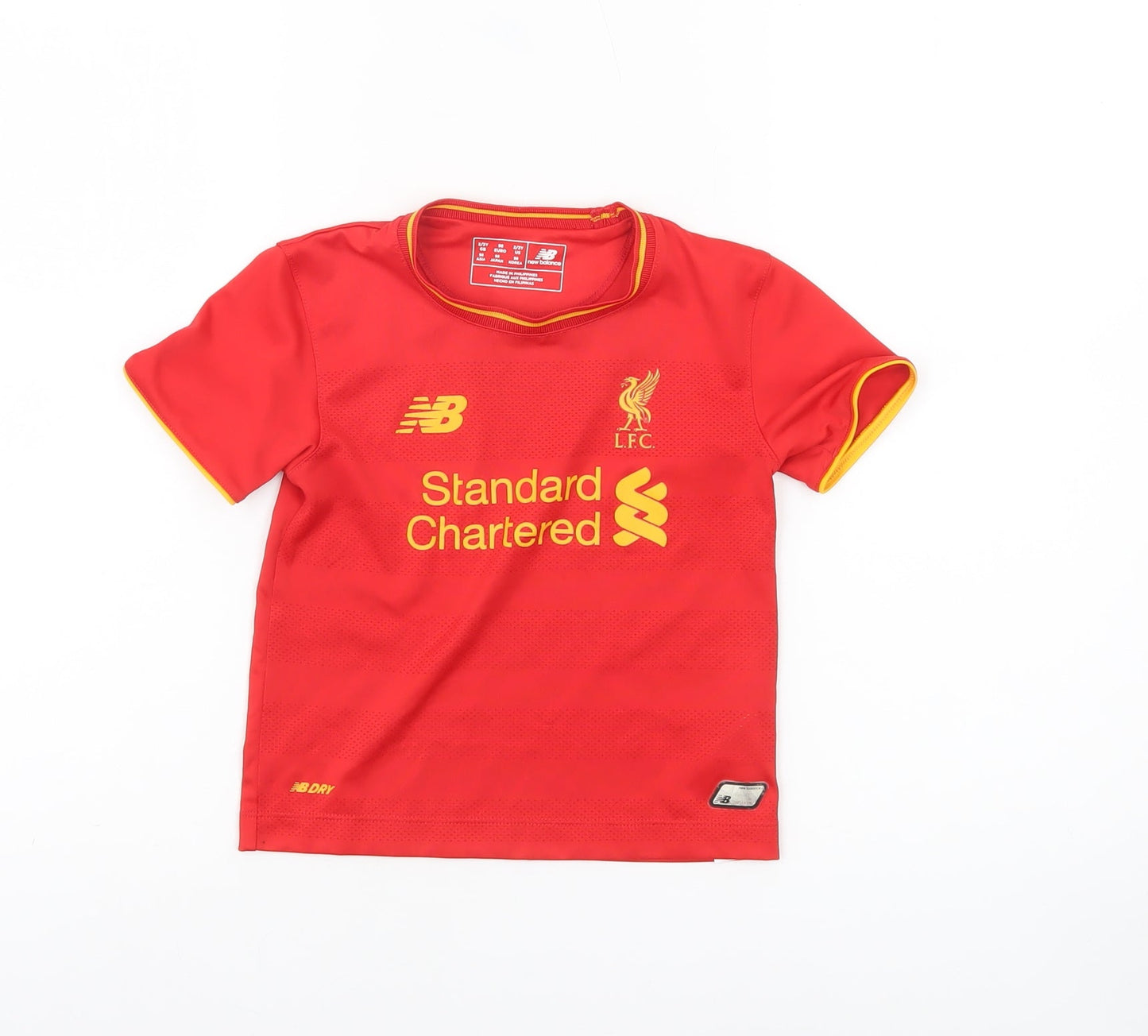 New Balance Boys Red Liverpool FC Short Sleeve Football T-Shirt 2-3 Years