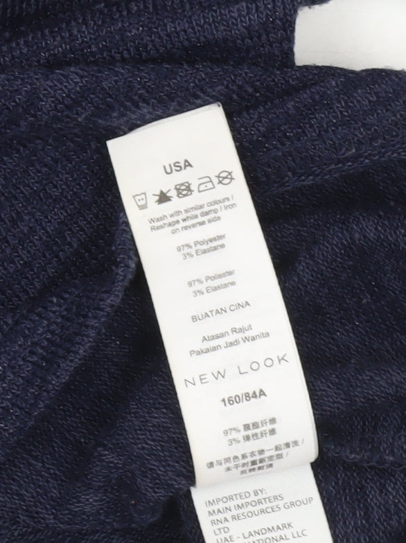 New Look Women’s Blue 1/2 Zip Relaxed Knit Jumper Size M