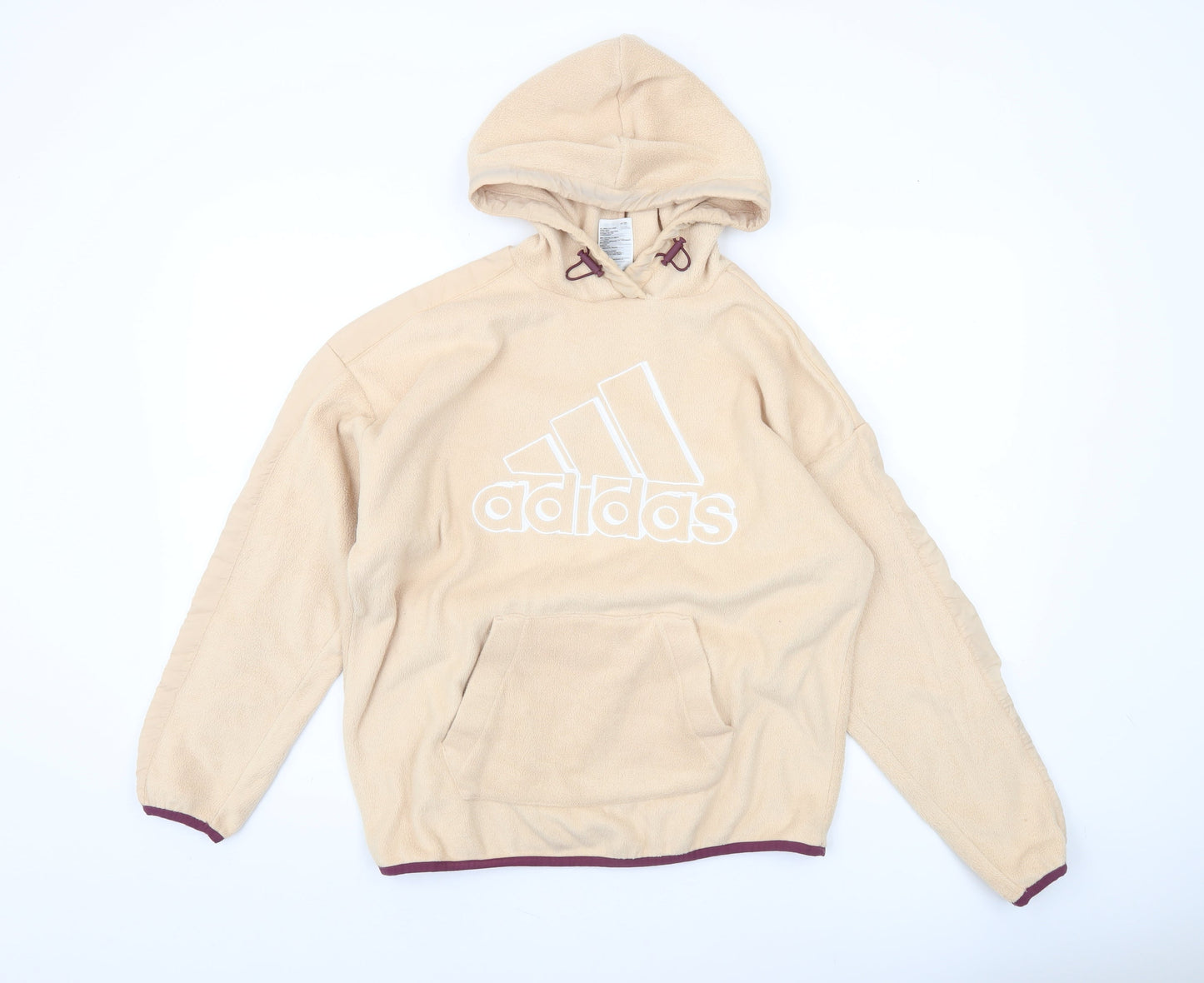 Womens UK S Relaxed adidas Beige Pullover Hoodie