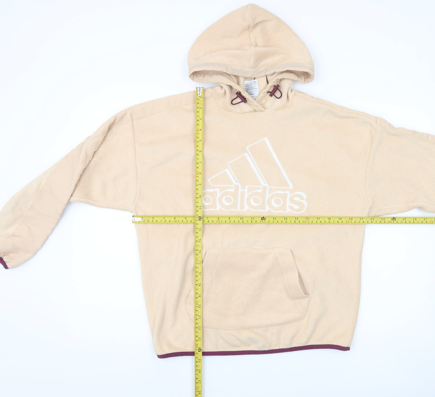 Womens UK S Relaxed adidas Beige Pullover Hoodie