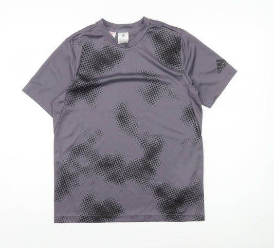 Adidas Boys Grey Camouflage Short Sleeve Training T-Shirt 13-14 Years