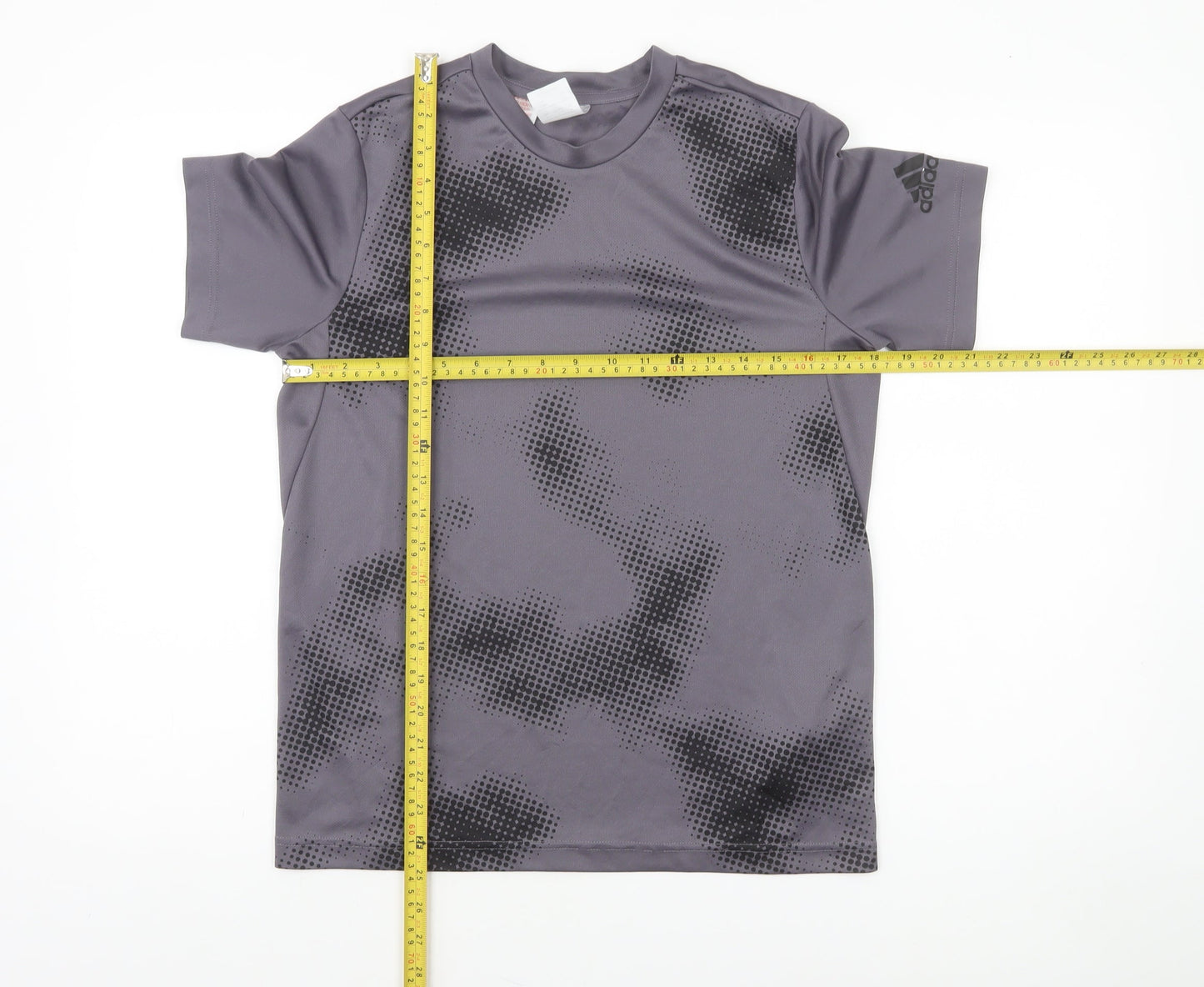 Adidas Boys Grey Camouflage Short Sleeve Training T-Shirt 13-14 Years