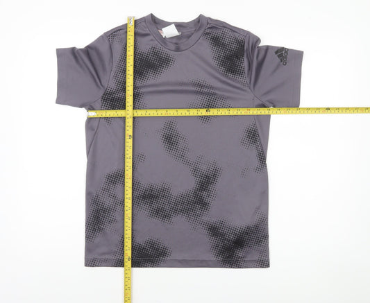 Adidas Boys Grey Camouflage Short Sleeve Training T-Shirt 13-14 Years