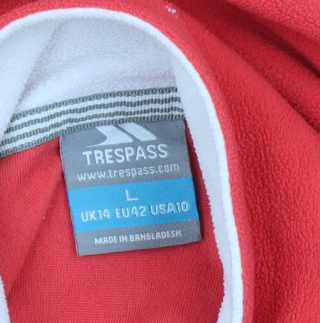Womens UK L Regular Trespass Red Pullover Sweatshirt