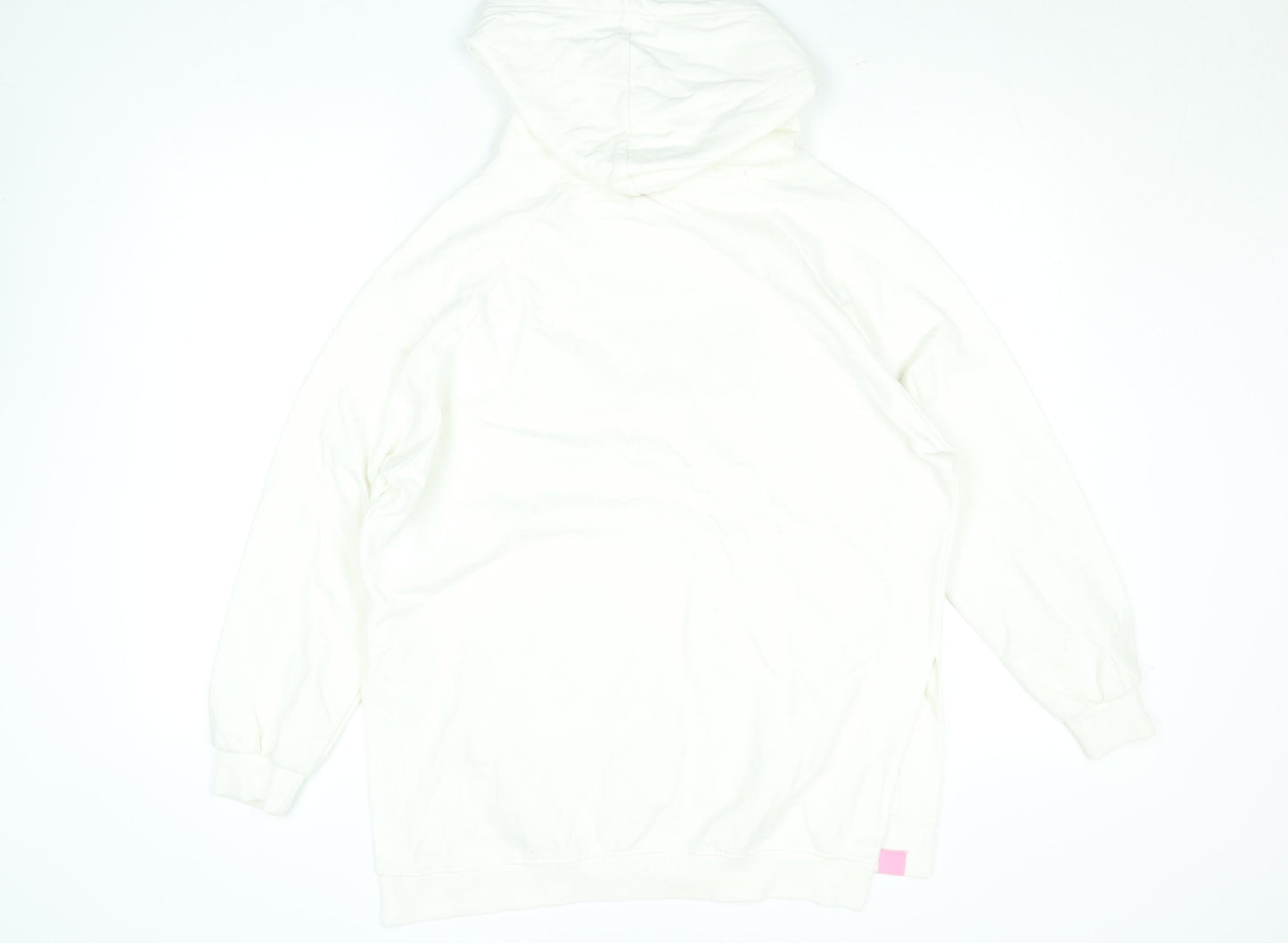 Barbie Women’s Ivory Pullover Hoodie Small – Logo Embroidered Cotton Blend
