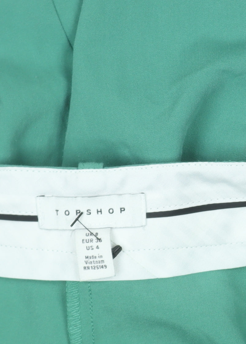Topshop Women's Green High Waist Tapered Trousers UK 8