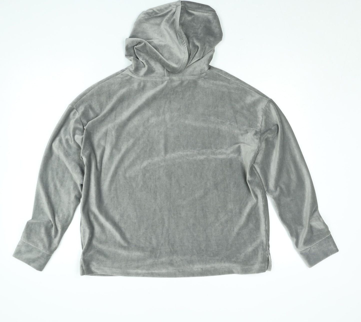 Marks and Spencer Women Grey Velour Pullover Hoodie Size 10