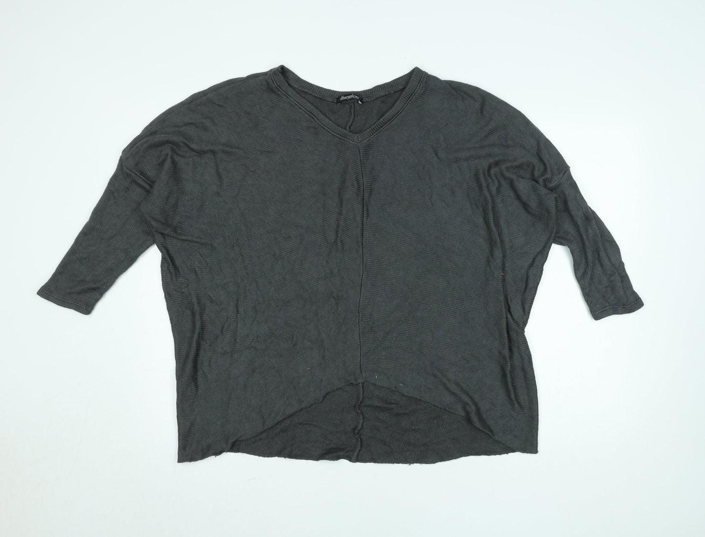 Obsession Womens Grey Beaded Angel Wing Tunic Knit Top L
