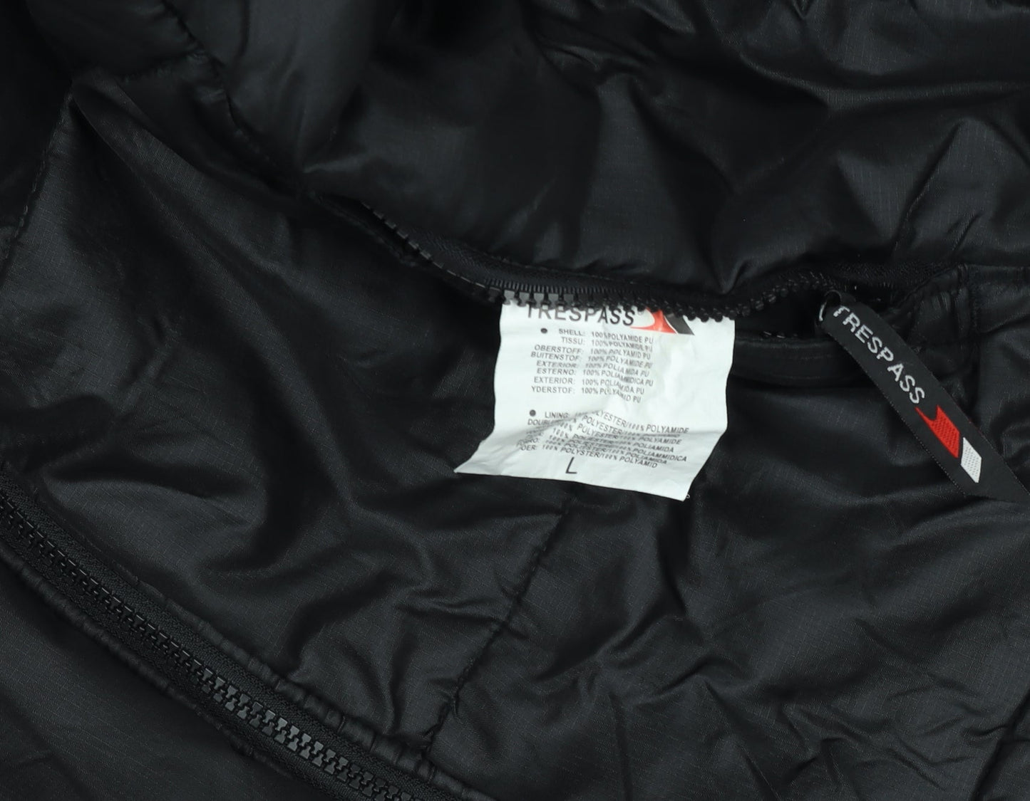 Trespass Mens Black L Puffer Jacket Lightweight Insulated Winter Coat