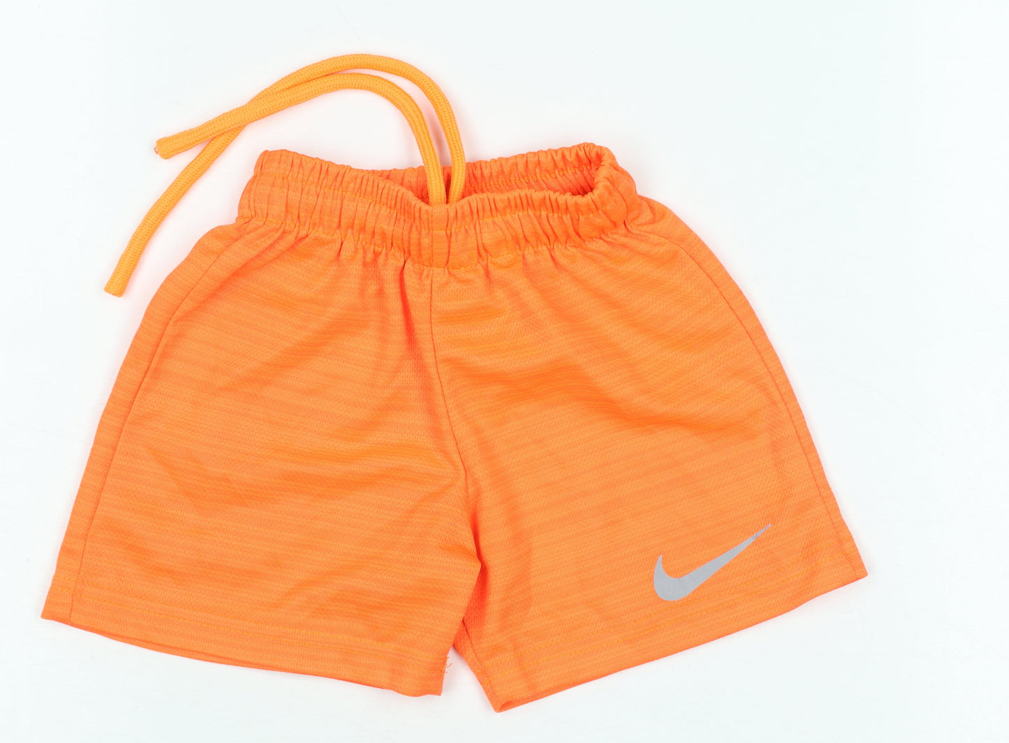 Nike Boys Orange Athletic Shorts Size 4 Years Quick Dry Elastic Waist
