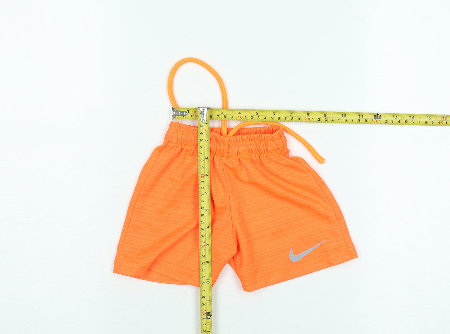 Nike Boys Orange Athletic Shorts Size 4 Years Quick Dry Elastic Waist