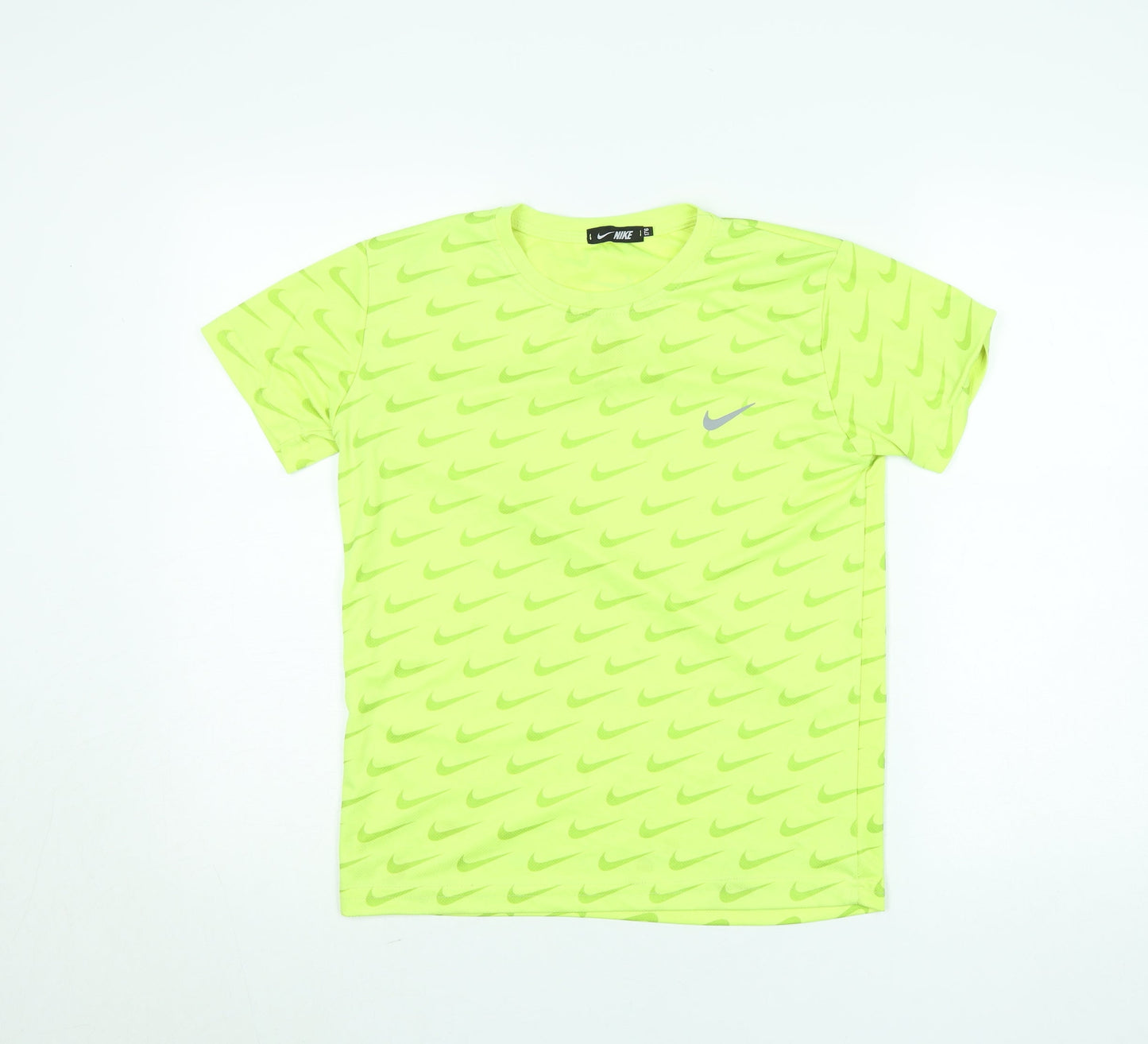 Nike Boys Yellow Dri-Fit Graphic Logo T-Shirt Size 16 Years
