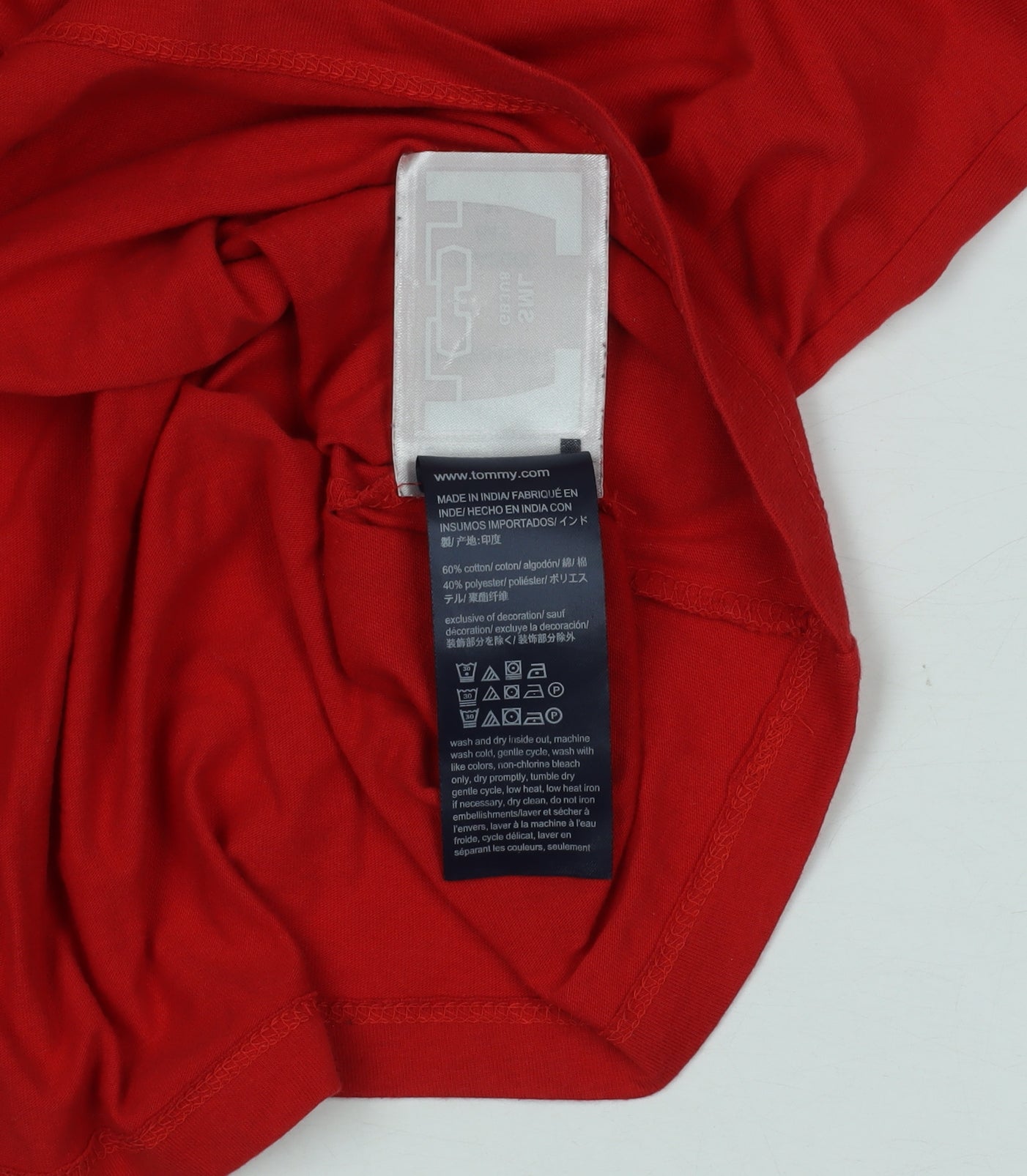 Tommy Hilfiger Women's Red Cotton Blend Logo T-Shirt Size M