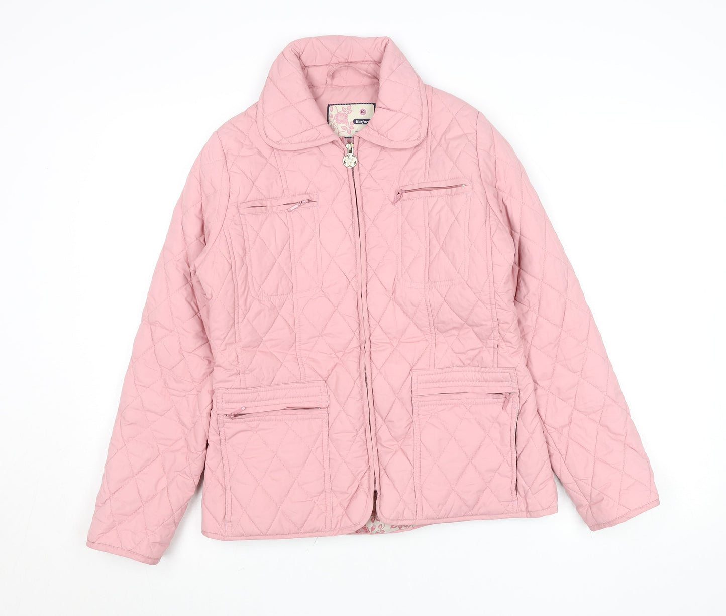 Champion Burford Women's Pink Quilted Mid-Length Jacket Size 10