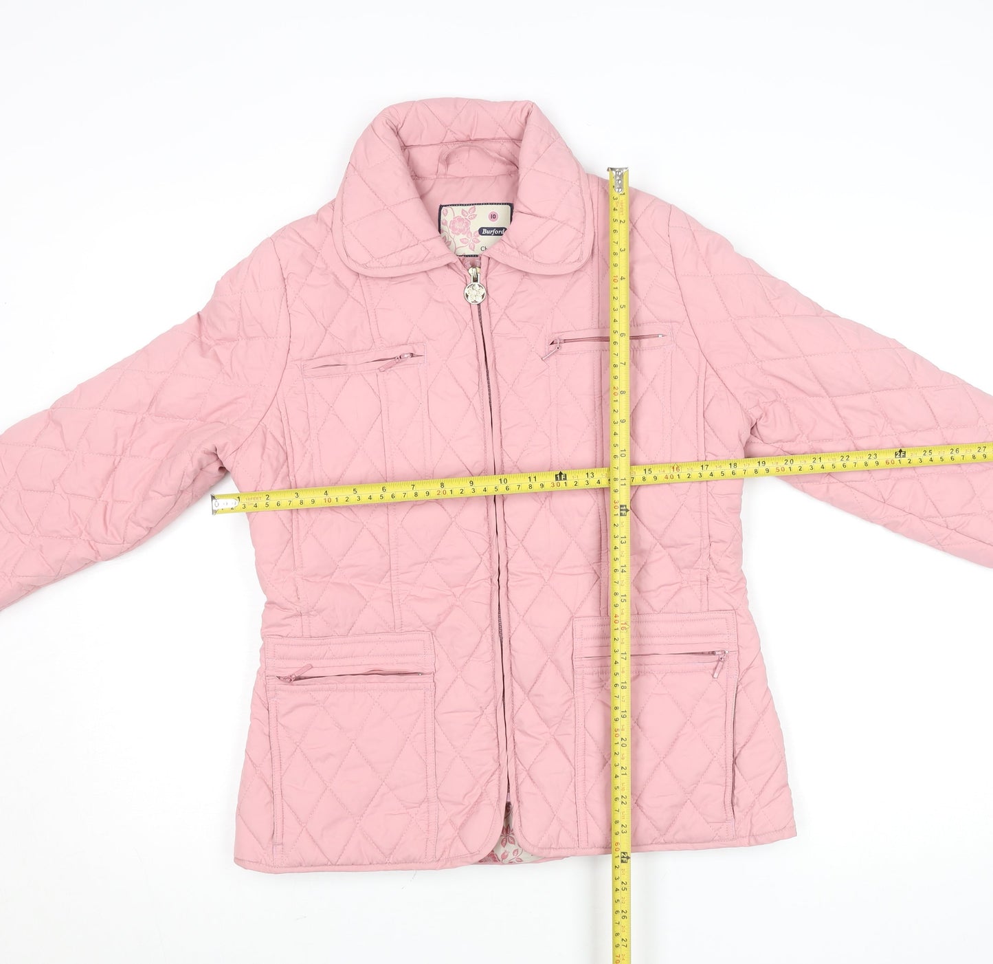 Champion Burford Women's Pink Quilted Mid-Length Jacket Size 10