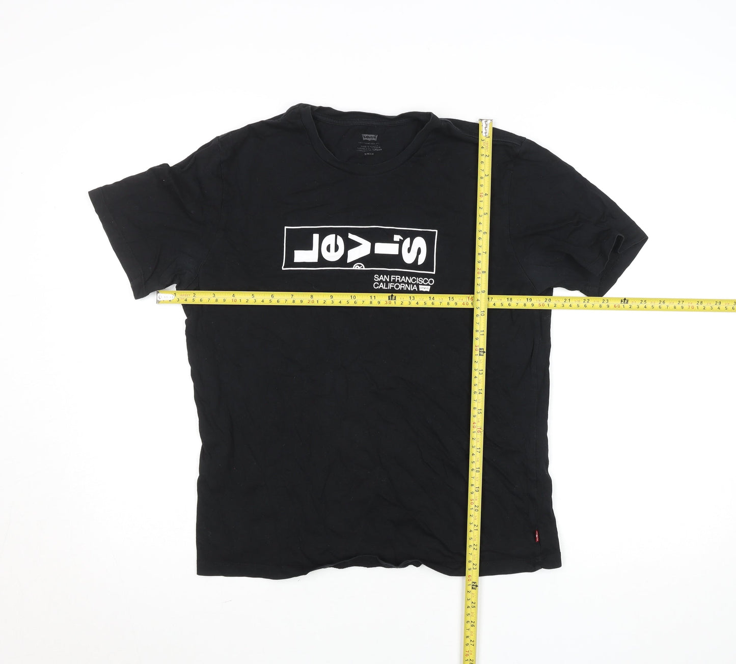 Levi’s Men’s Black Graphic Logo Crew Neck Cotton T-Shirt Size S