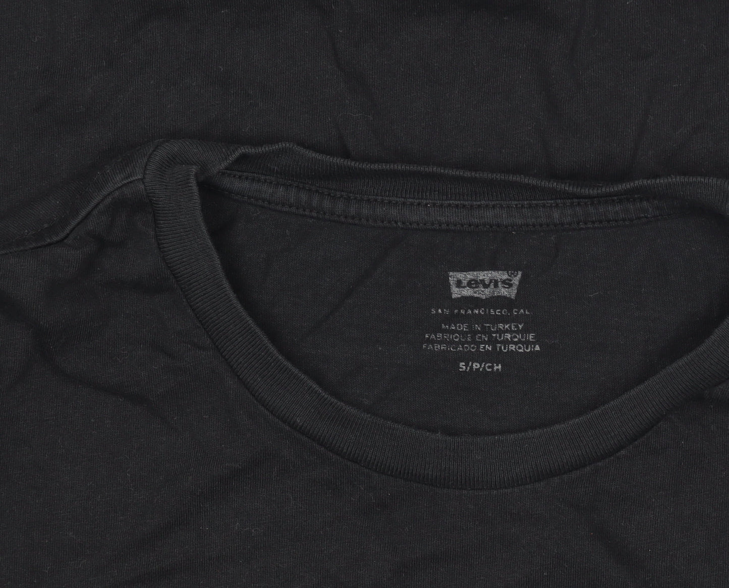 Levi’s Men’s Black Graphic Logo Crew Neck Cotton T-Shirt Size S