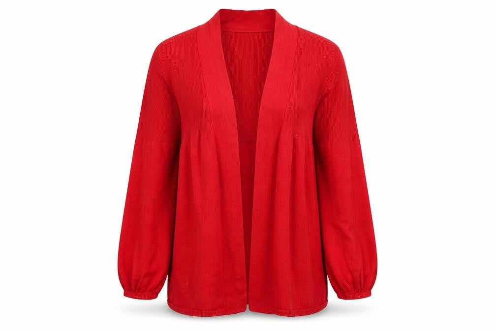 Gerard Women’s Red Knit Open Cardigan L Lightweight Viscose Blend