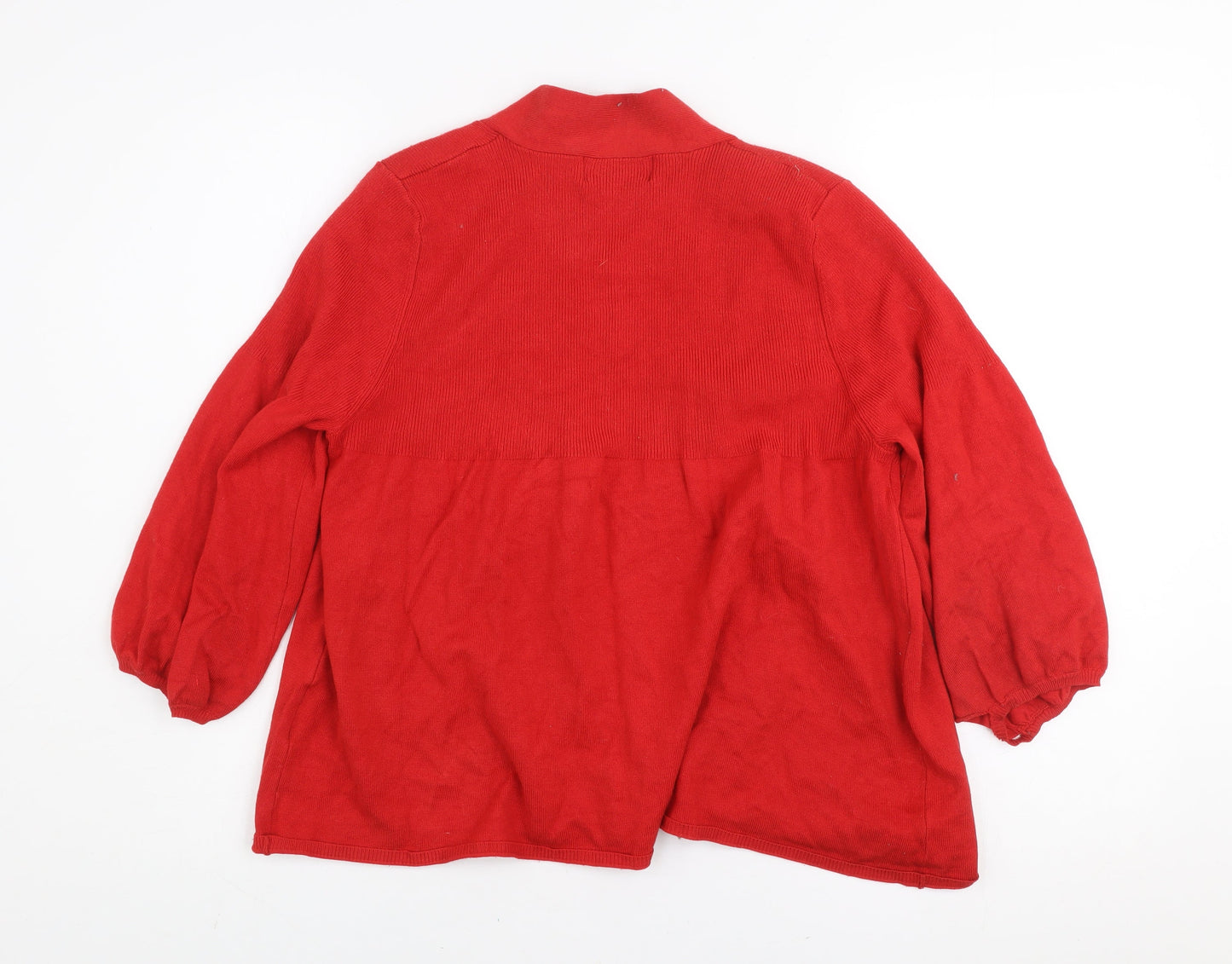 Gerard Women’s Red Knit Open Cardigan L Lightweight Viscose Blend