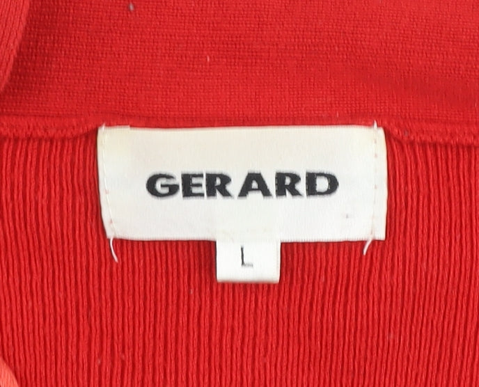 Gerard Women’s Red Knit Open Cardigan L Lightweight Viscose Blend