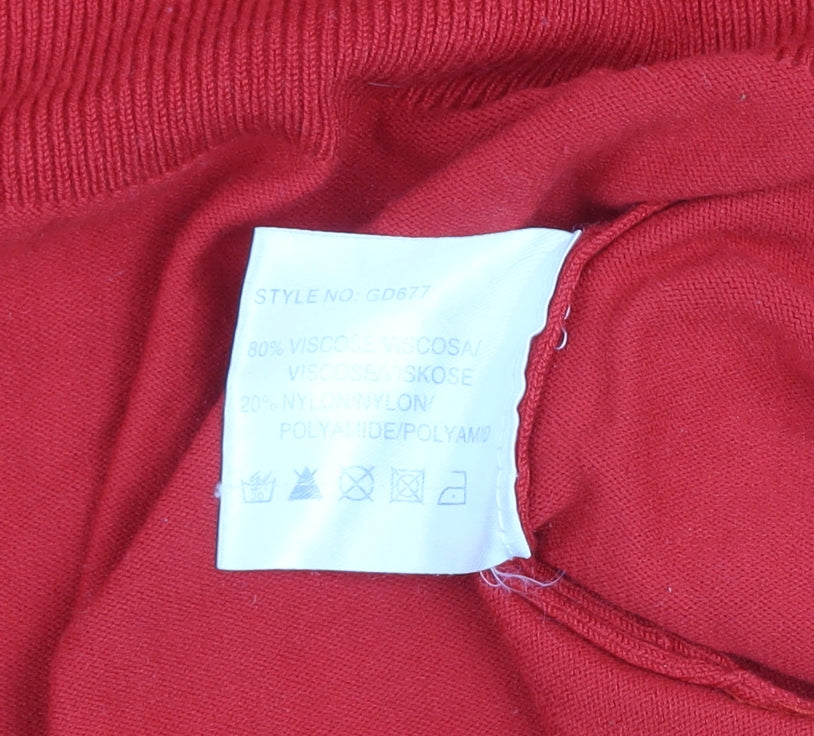 Gerard Women’s Red Knit Open Cardigan L Lightweight Viscose Blend