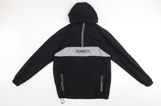 Sonneti Boys Black Hooded Windbreaker Jacket Age 13-14 Years