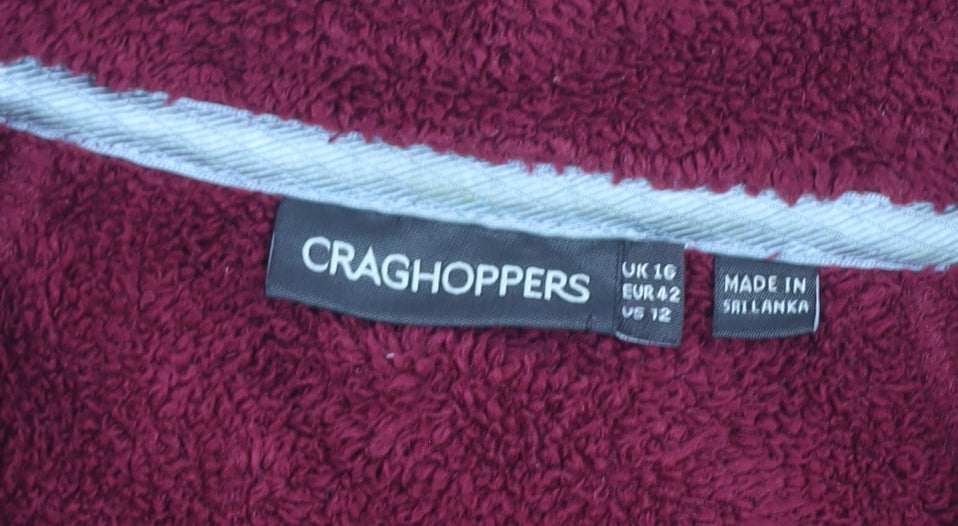 Craghoppers Women’s Red Fleece Full Zip Jacket Size 16
