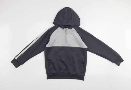 McKenzie Boys Grey Colourblock 1/4 Zip Pullover Hoodie 12-13 Years