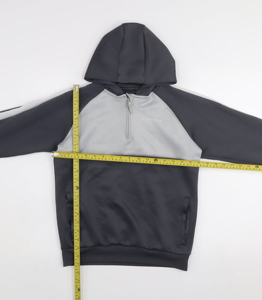 McKenzie Boys Grey Colourblock 1/4 Zip Pullover Hoodie 12-13 Years