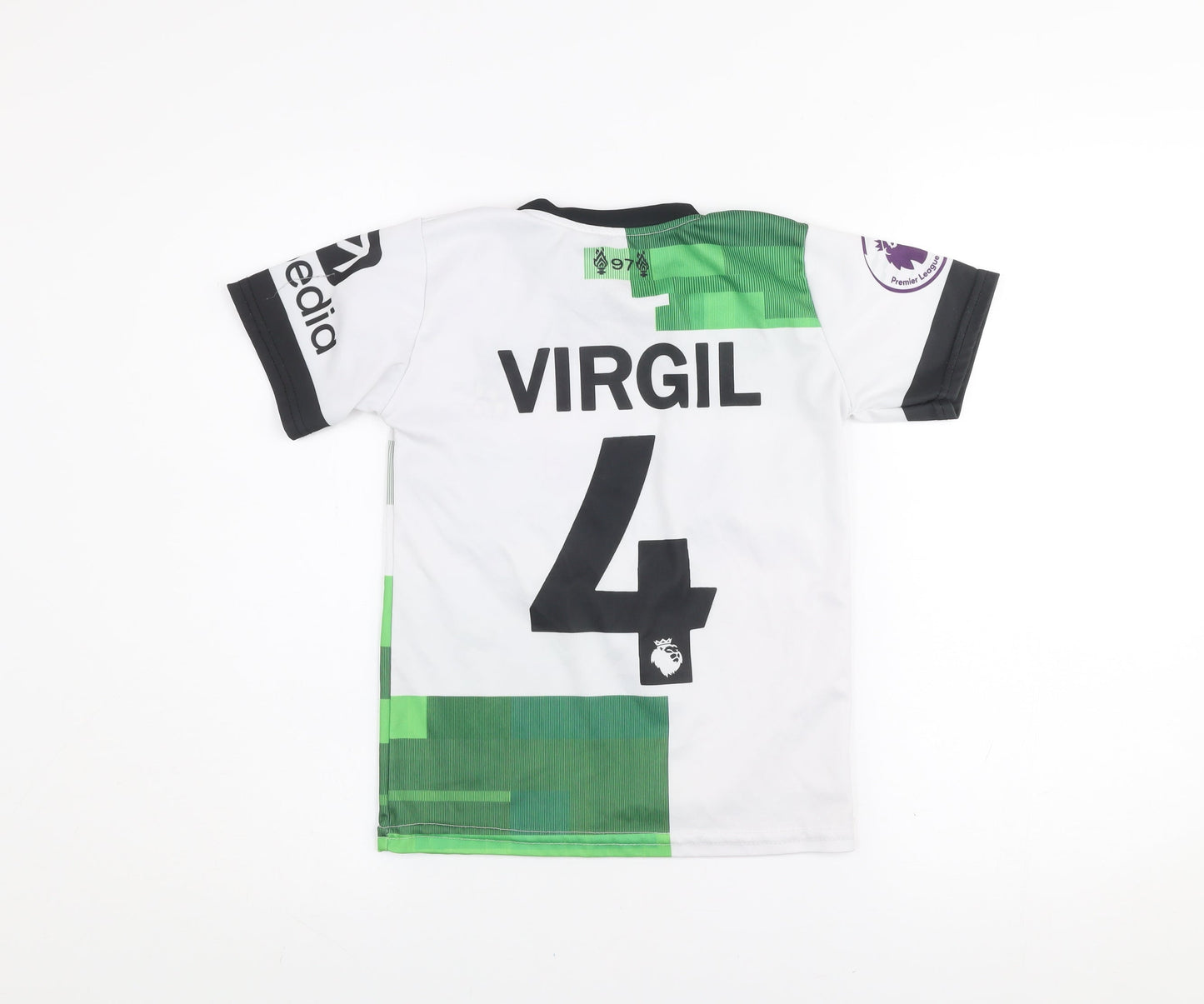 Nike Boys Liverpool LFC White Green Football Jersey T-Shirt 8 Years