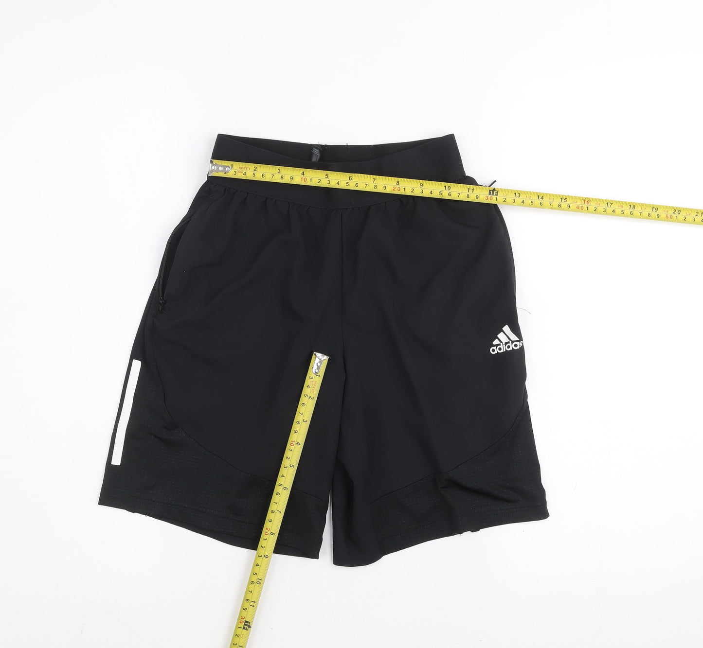 Adidas Boys Black 11-12 Years Athletic Shorts Lightweight Sportswear
