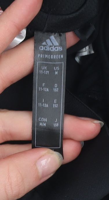 Adidas Boys Black 11-12 Years Athletic Shorts Lightweight Sportswear