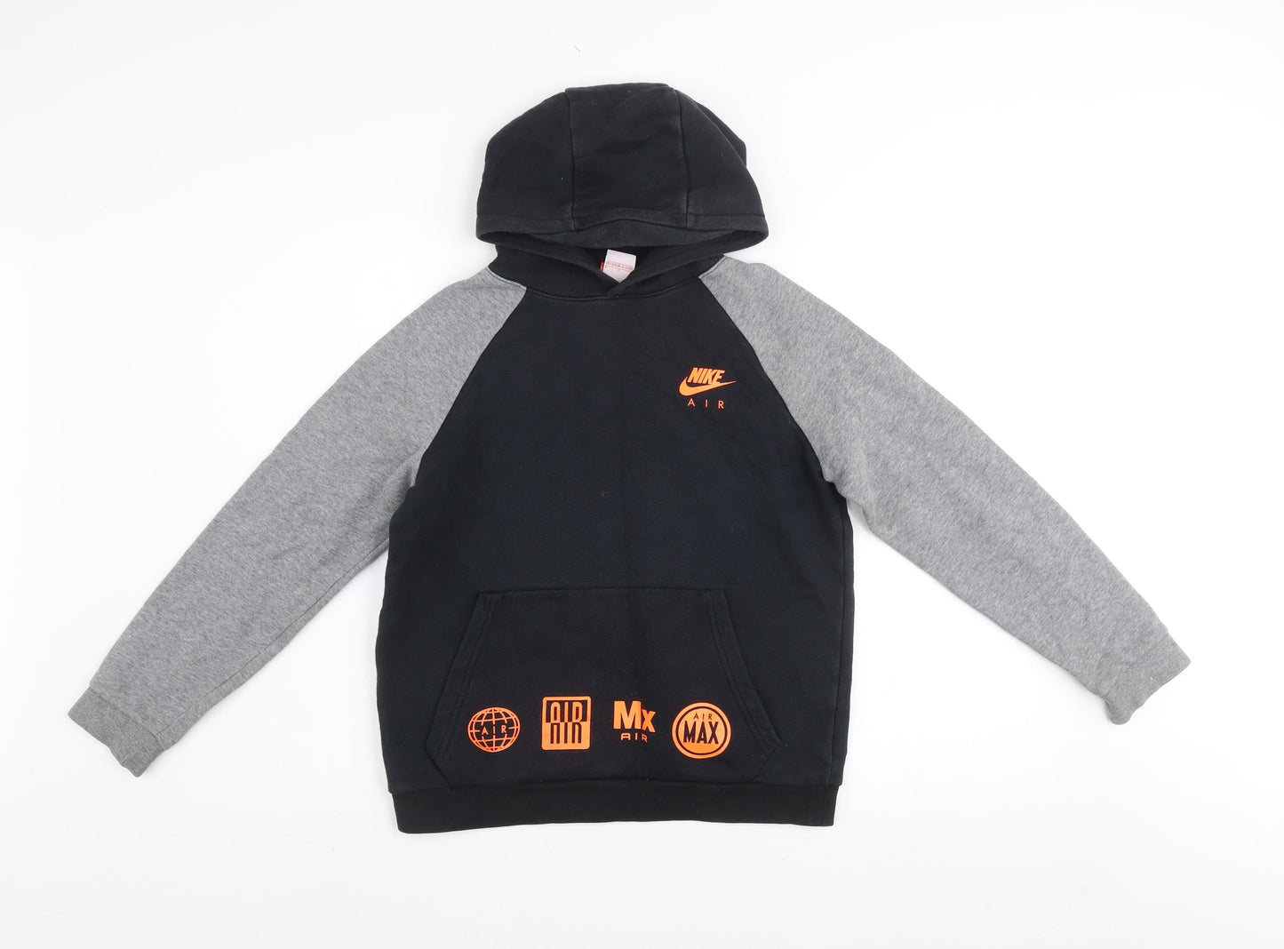 Nike Boys Black & Grey Hoodie 12-13 Years Pullover Sweatshirt