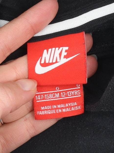 Nike Boys Black & Grey Hoodie 12-13 Years Pullover Sweatshirt