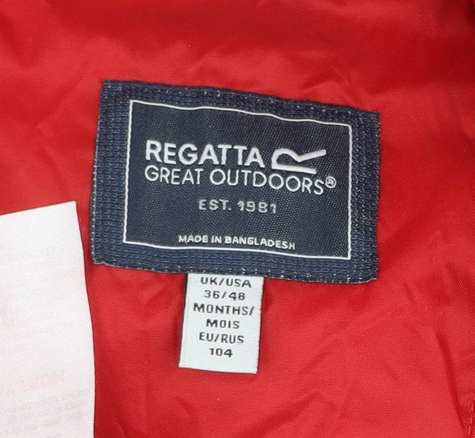 Regatta Boys Red 3-4 Years Waterproof Hooded Snowsuit Ski Suit