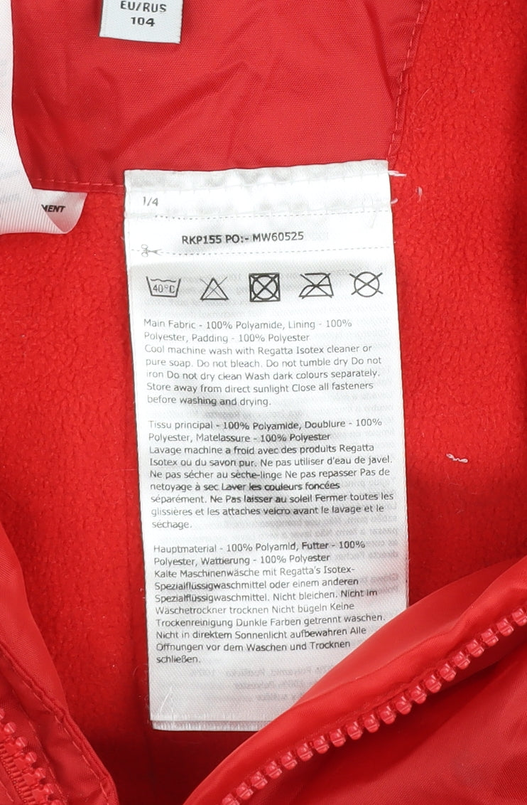Regatta Boys Red 3-4 Years Waterproof Hooded Snowsuit Ski Suit