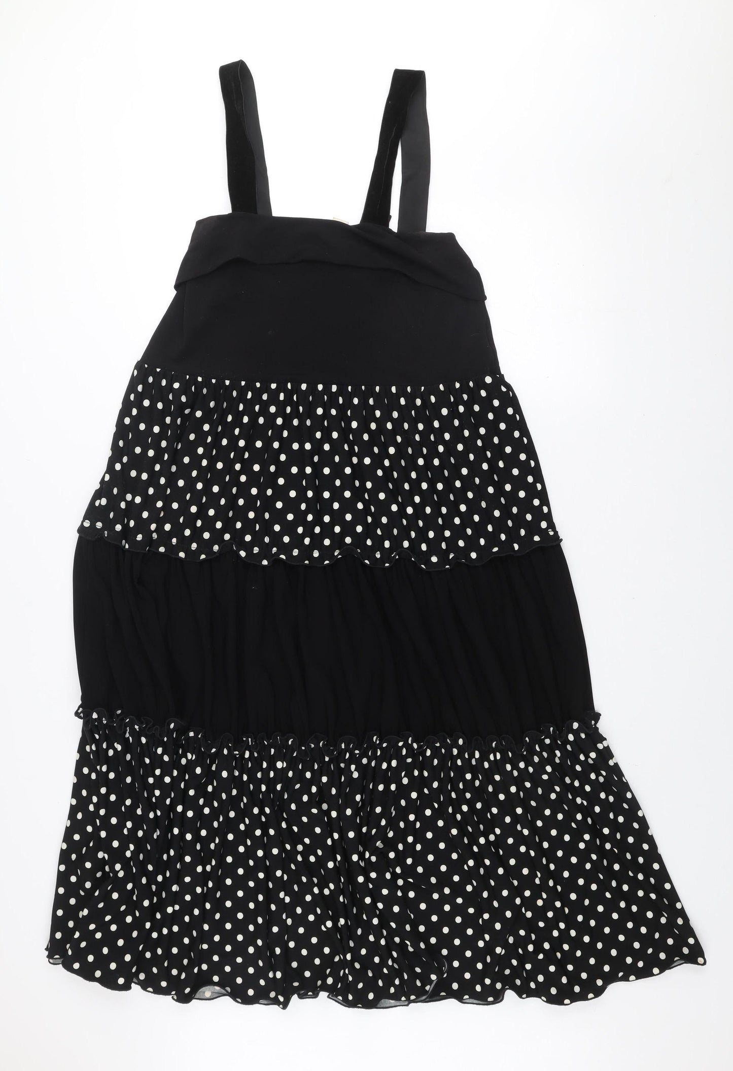 Joseph Ribkoff Women's Black Polka Dot A-Line Knee Length Dress Size 12