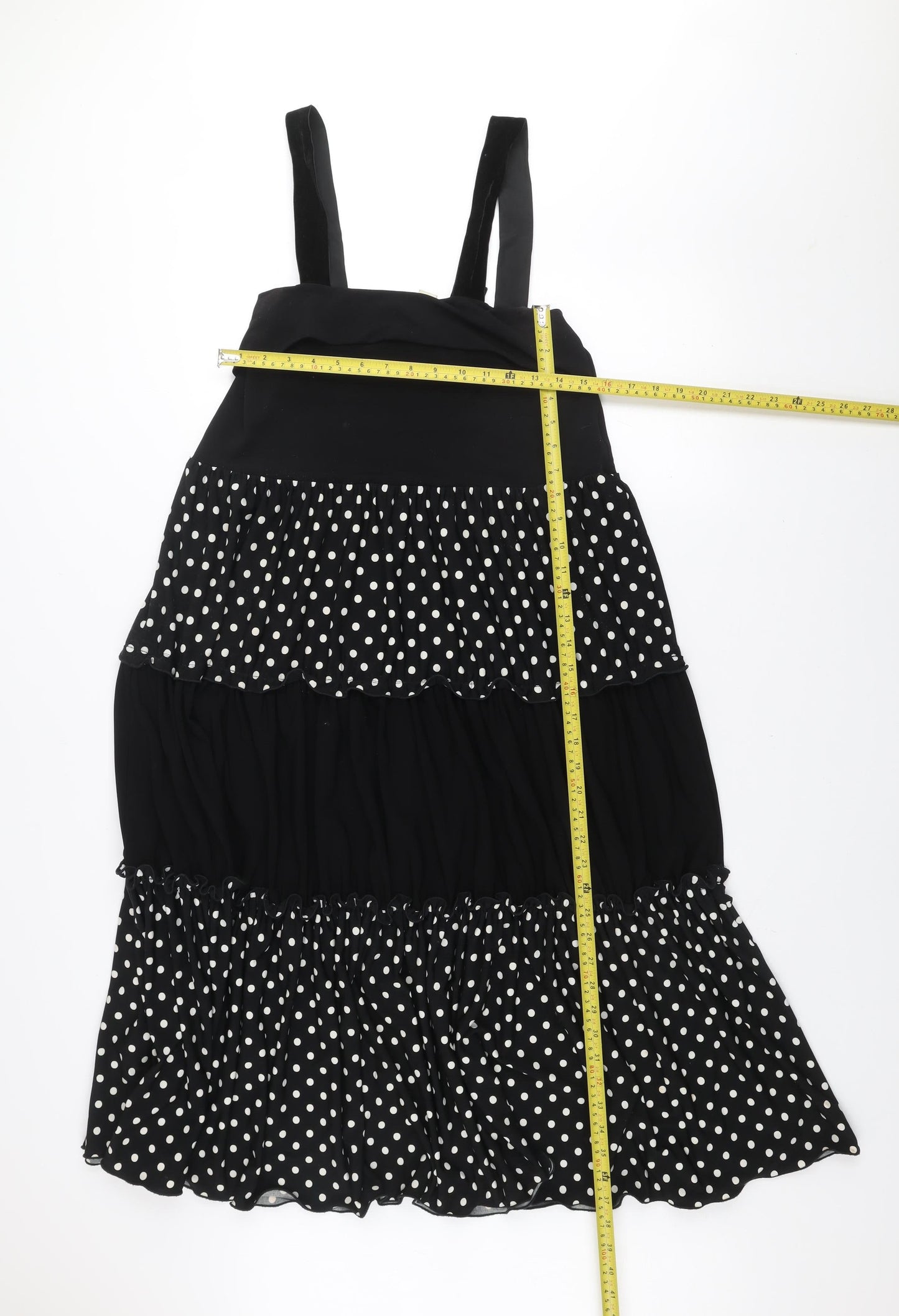 Joseph Ribkoff Women's Black Polka Dot A-Line Knee Length Dress Size 12