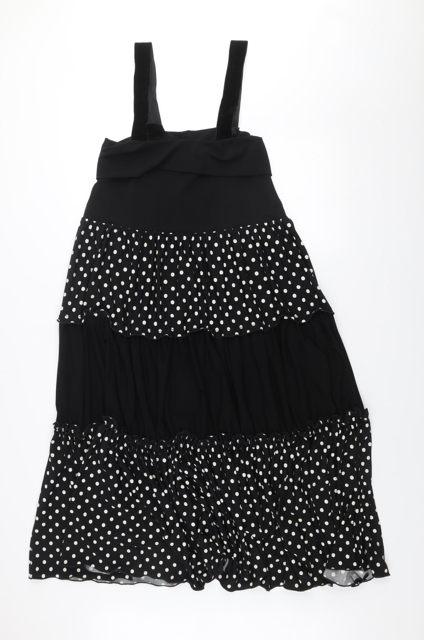 Joseph Ribkoff Women's Black Polka Dot A-Line Knee Length Dress Size 12