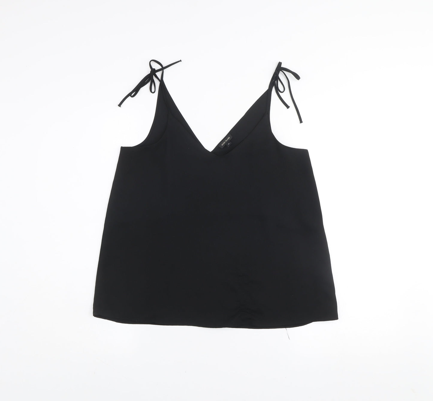River Island Women’s Black V-Neck Camisole Tank Top Size 10