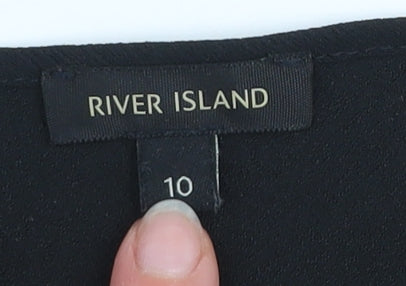 River Island Women’s Black V-Neck Camisole Tank Top Size 10