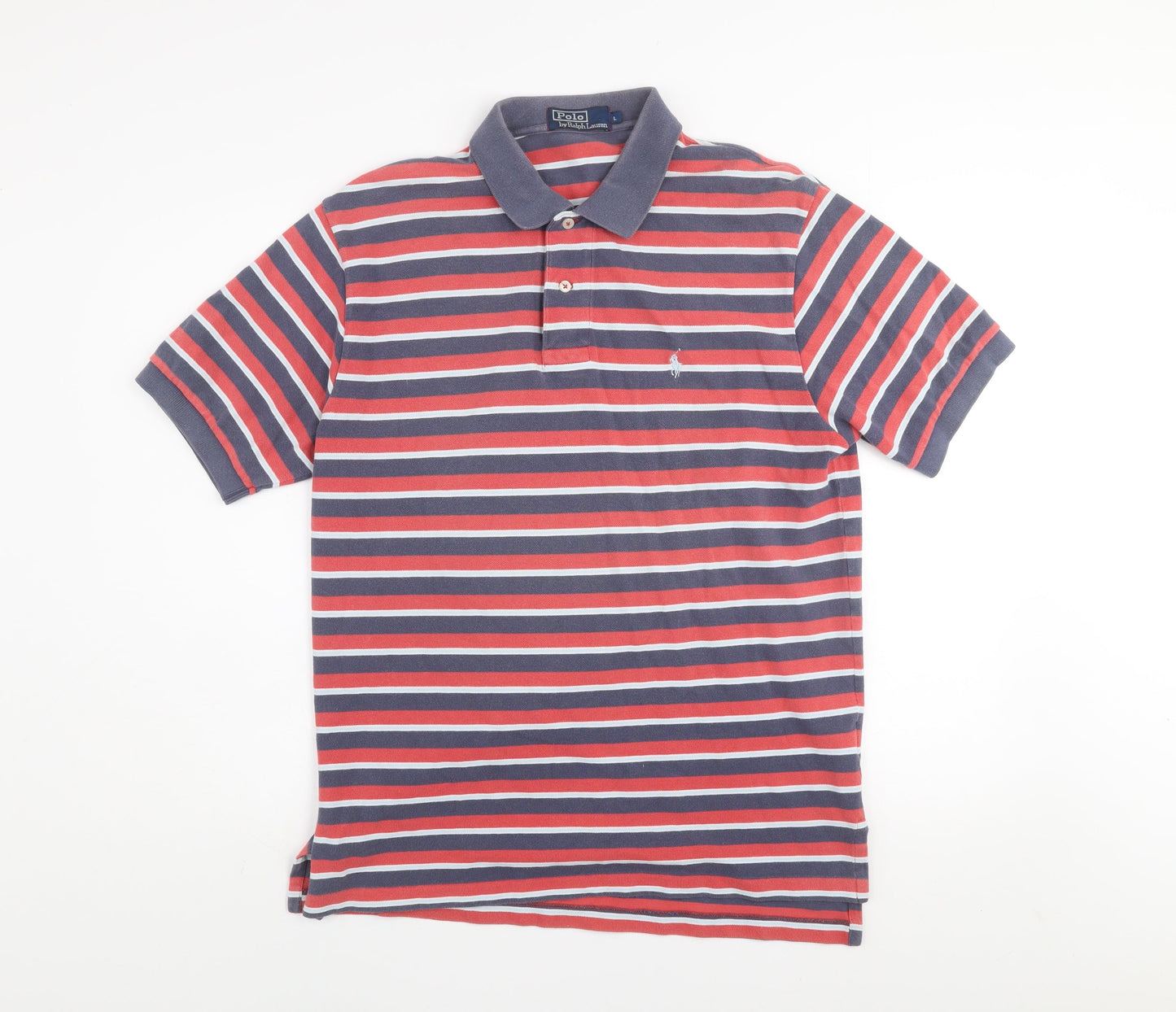 Ralph Lauren Men’s Multicoloured Striped Polo Shirt Size L Cotton