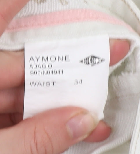 Lee Cooper Women's White Cotton Cargo Knee Length Skirt Size 12