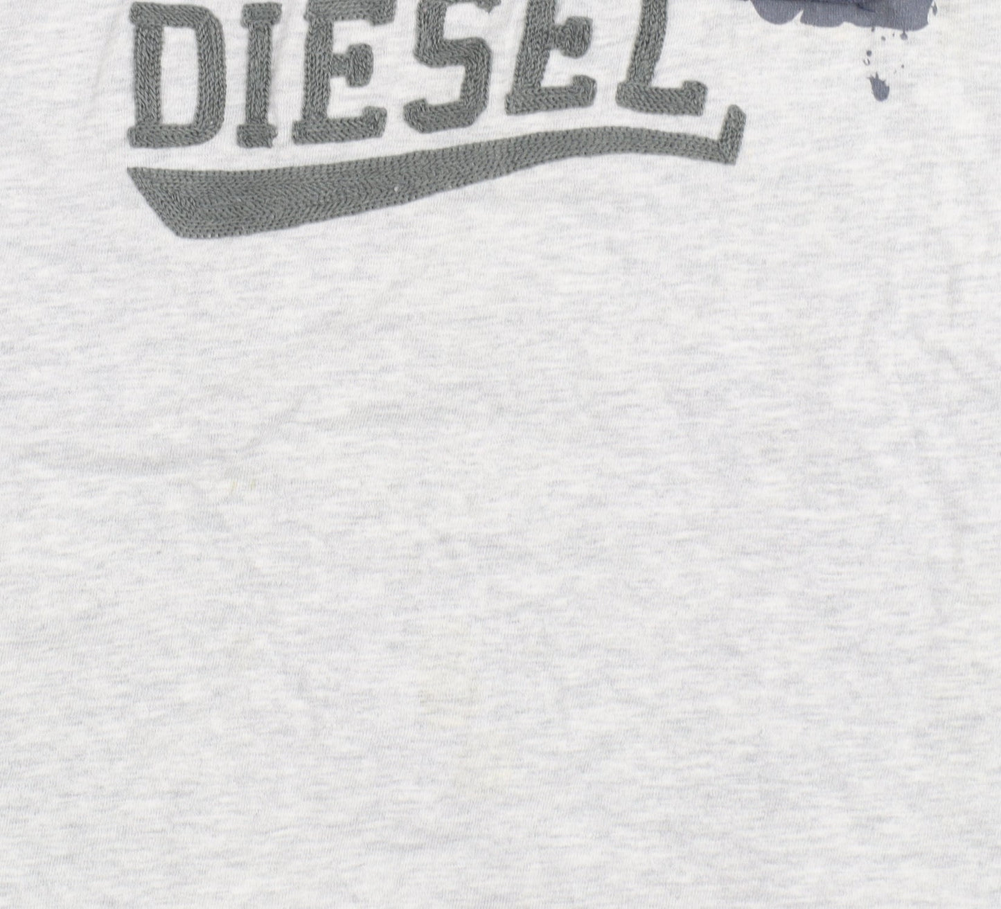 Diesel Men's Grey Graphic Logo Regular Fit Cotton T-Shirt XL