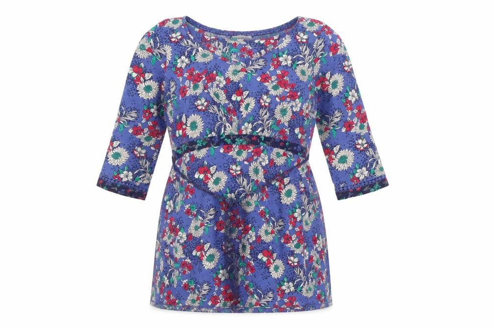 Marks and Spencer Per Una Weekend Blue Floral Cotton Wrap Dress Women’s Size 16