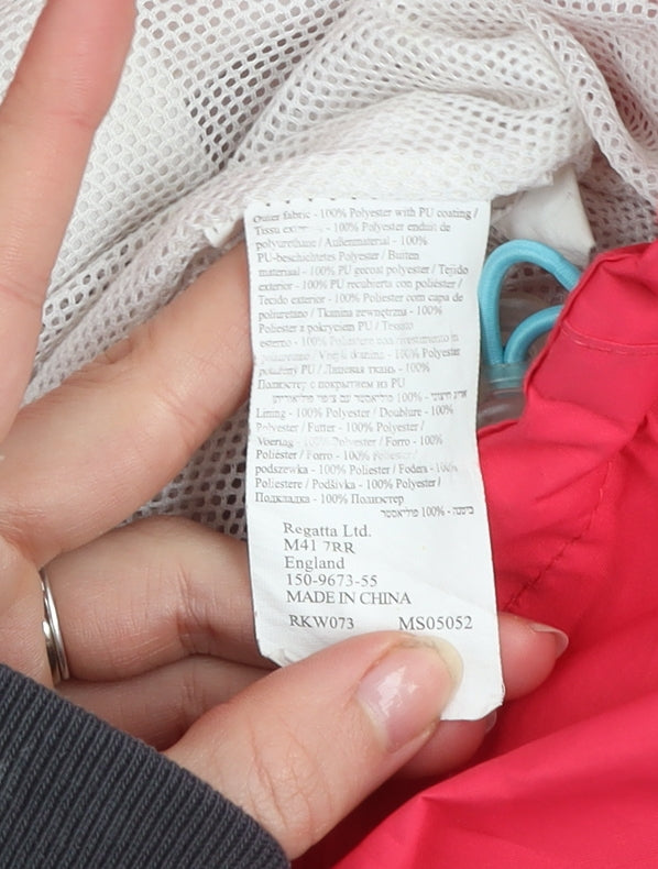 Regatta Womens Pink Waterproof Hooded Rain Jacket Size 10