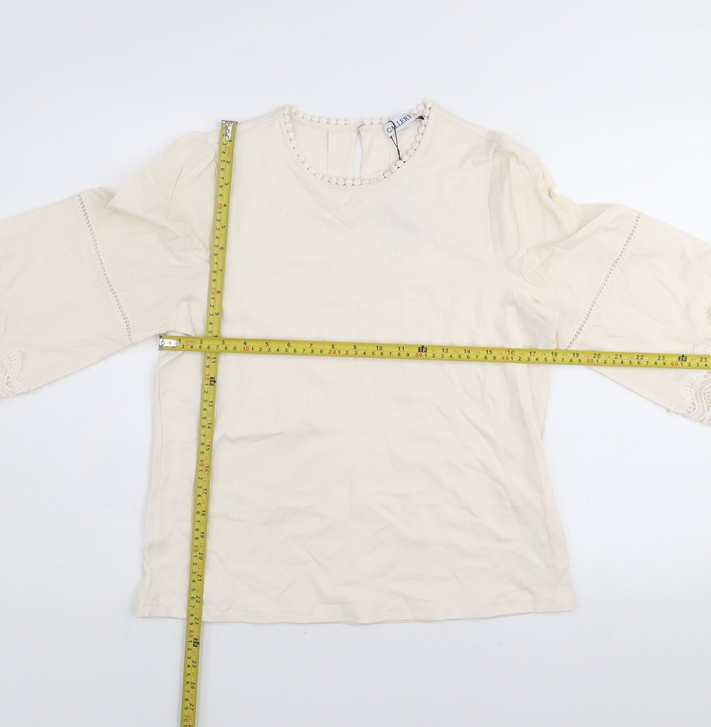Gallery Women’s Ivory 3/4 Sleeve Tunic Blouse Medium