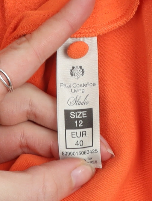 Paul Costelloe Living Studio Womens Orange Size 12 Sleeveless Blouse