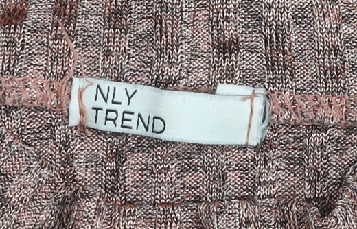 NLY Trend Women's Pink Ribbed Mock Neck Long Sleeve Jersey Top XL