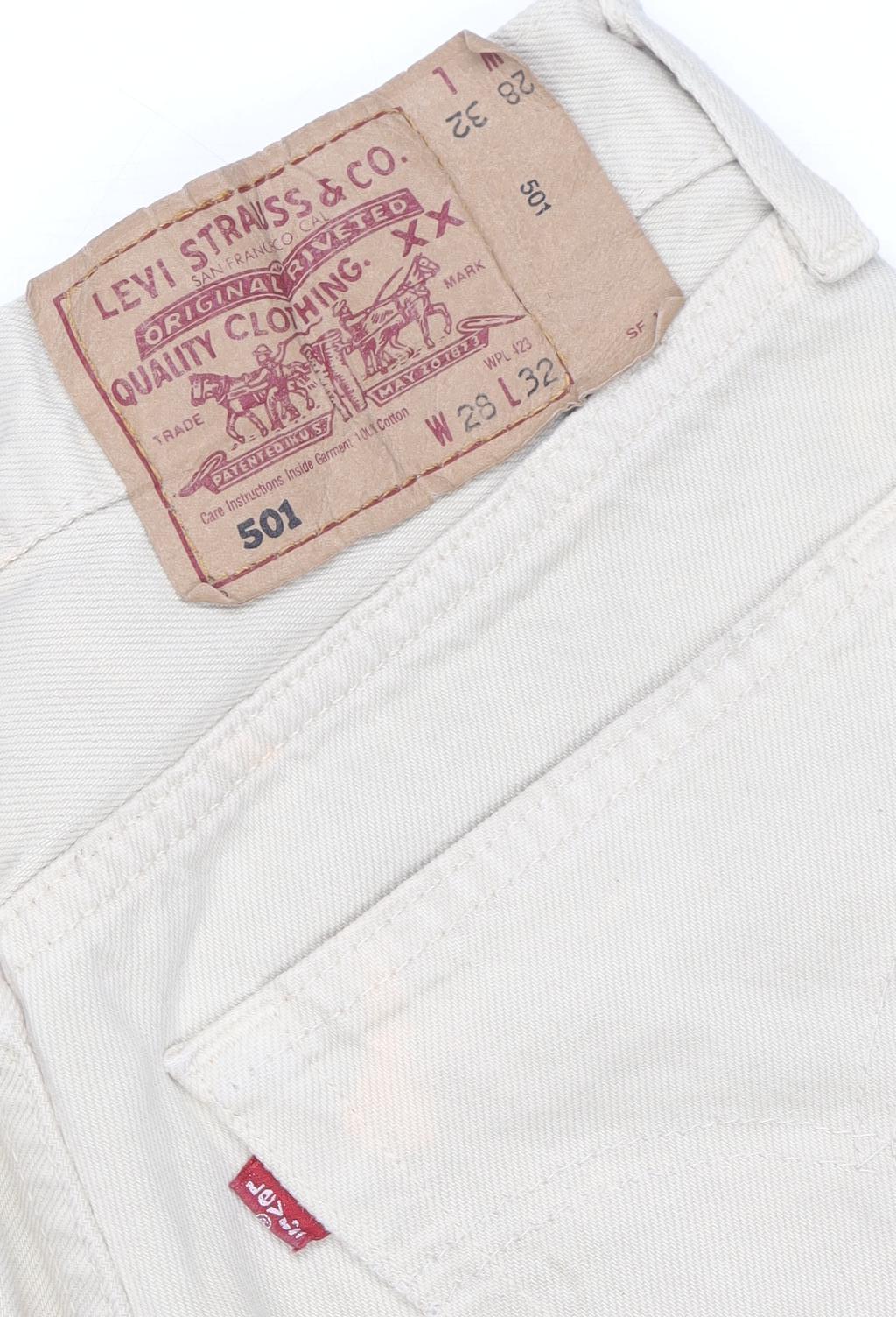 Levi's 501 Beige Straight Leg Denim Jeans Mens W29 L32 Regular Fit